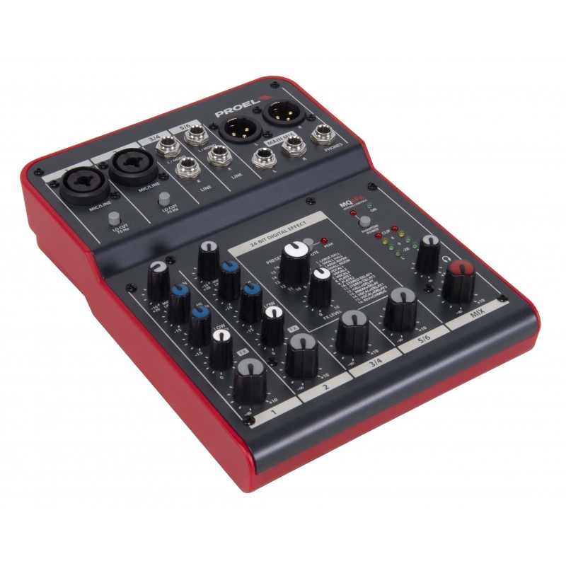PROEL SOUND MQ6FX PROEL SOUND 8032496169345 China ST 1 8 Discontinued 1 0 4 HAWA 85437090 pCompact 6-channel mixer with FX/p pMQ